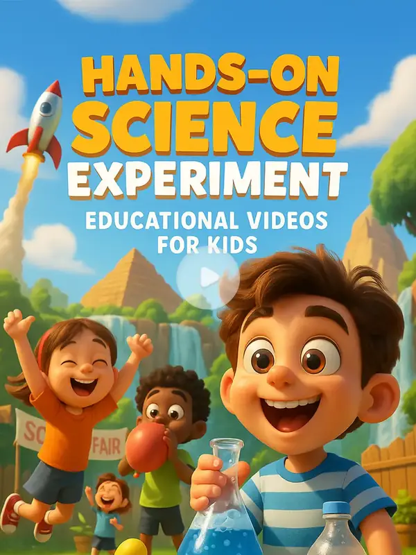 Hands-On Science Experiment Educational Videos for Kids — free printable coloring book cover