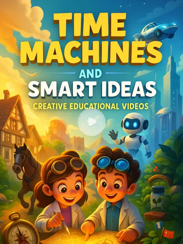 Time Machines and Smart Ideas - Creative Educational Videos printable coloring book cover