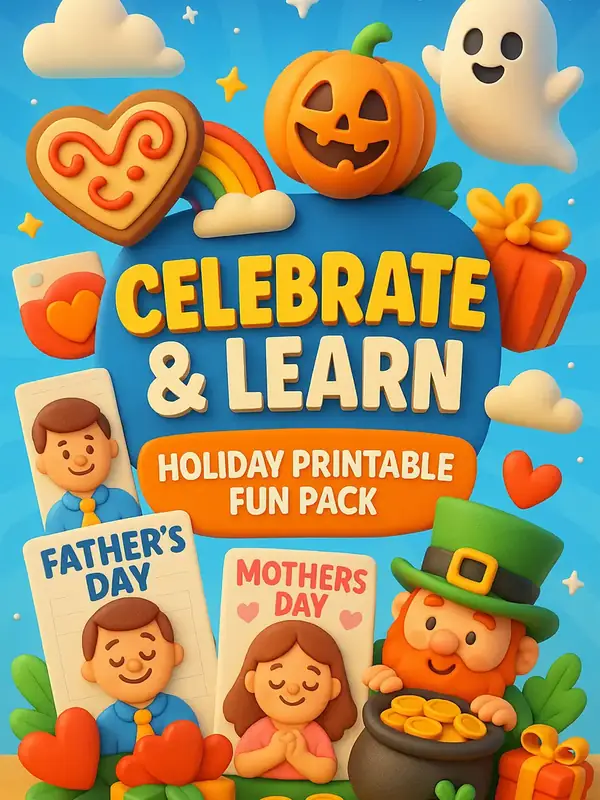 Celebrate & Learn - Holiday Printable Fun Pack (245 Pages) — free printable coloring book cover