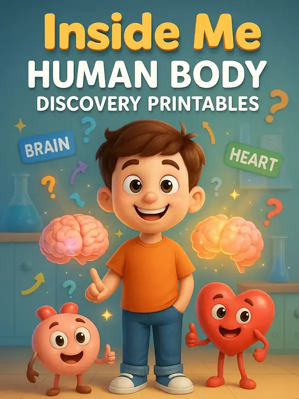 Inside Me - Human Body Discovery Printables (240 Pages) — free printable coloring book cover