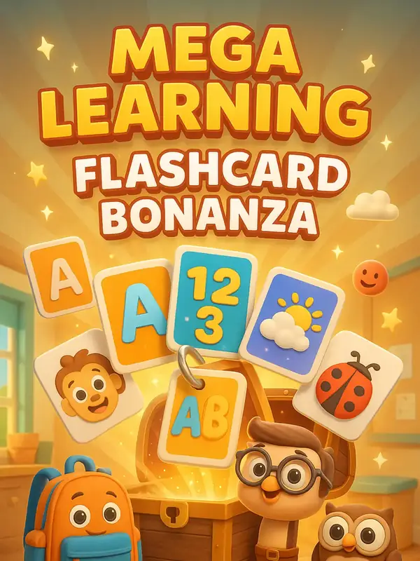 Mega Learning Flashcard Bonanza (675 Pages) printable coloring book cover