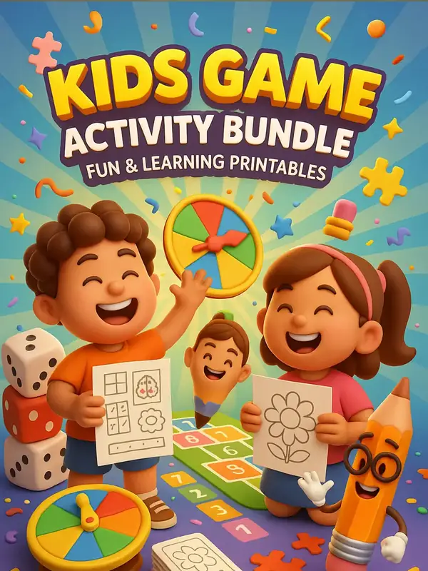 Kids Game Activity Bundle – 238 Pages of Fun & Learning printable coloring book cover