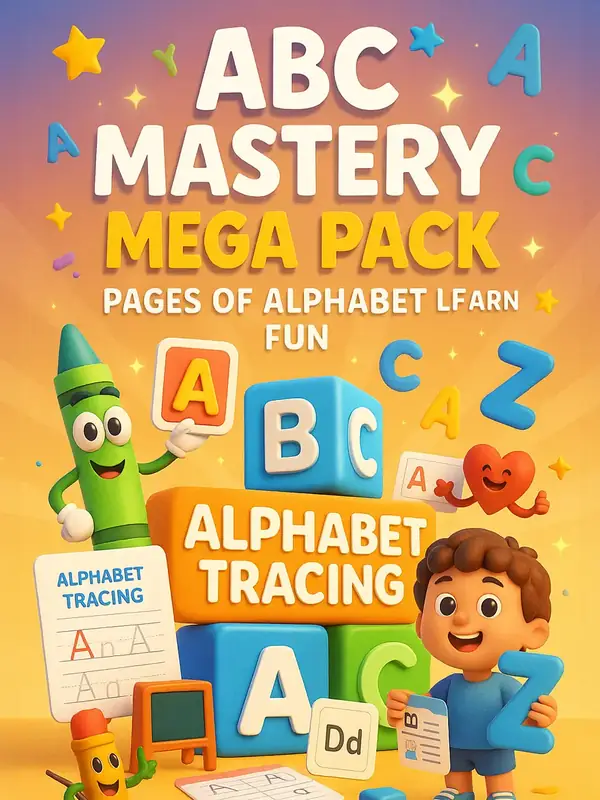 ABC Mastery Mega Pack – 1500+ Pages of Alphabet Learning Fun printable coloring book cover