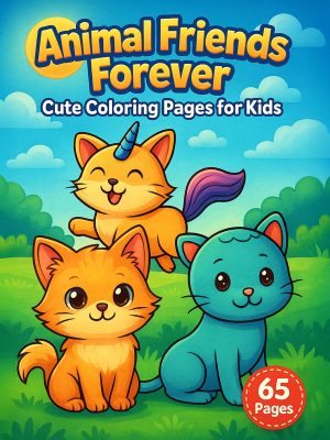 Animal Friends Forever – 65 Cute Coloring Pages for Kids for One Dollar