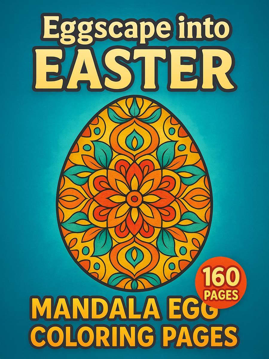Eggscape into Easter – 160 Mandala Easter Egg Pages for One Dollar