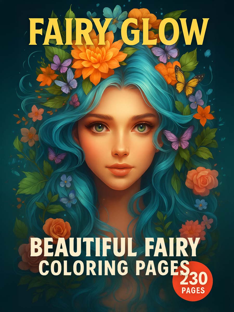 Fairy Glow – 230 Beautiful Fairy Coloring Pages for One Dollar