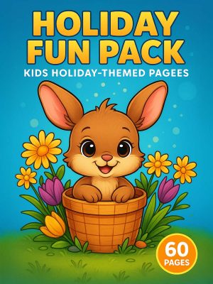 Holiday Fun Pack – 60 Kids Holiday-Themed Coloring Pages for One Dollar