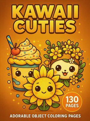 Kawaii Cuties – 130 Adorable Everyday Object Coloring Pages for One Dollar