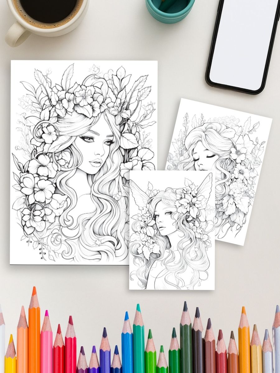 Fairy Glow – 230 Beautiful Fairy Coloring Pages for One Dollar - Image 4