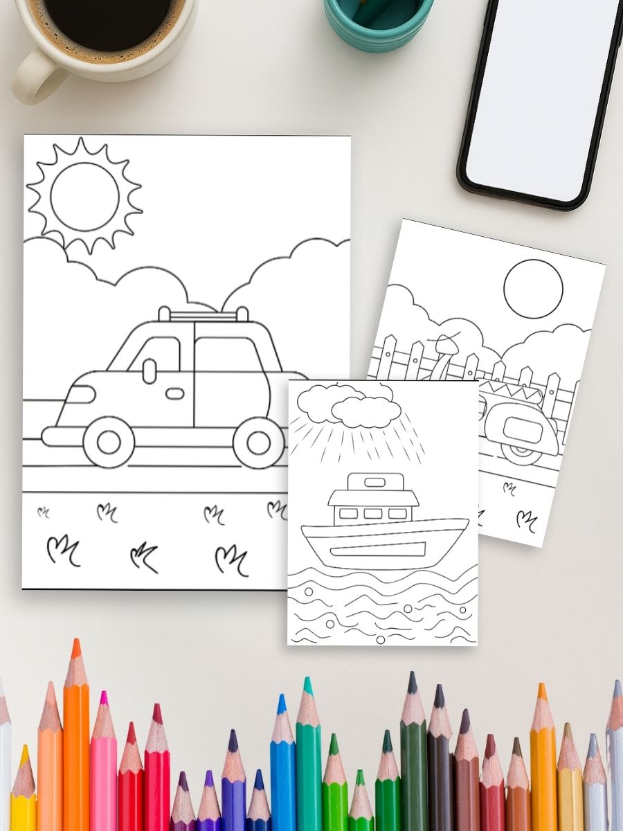 Vroom & Zoom – 35 Vehicle Coloring Pages for One Dollar - Image 3