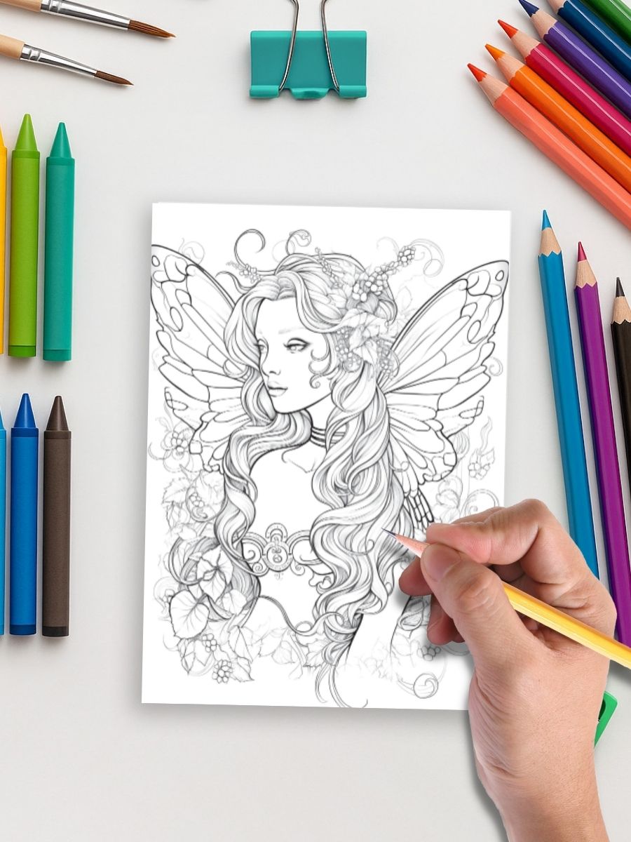 Fairy Glow – 230 Beautiful Fairy Coloring Pages for One Dollar - Image 5