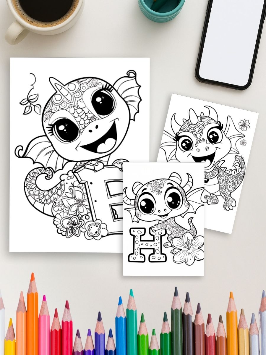 Dragon ABC – 36 Alphabet & Number Pages with Dragons for One Dollar - Image 3