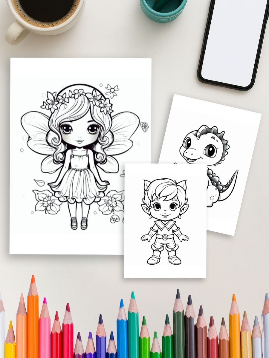 Mermaid Tales & Mythical Friends – 70 Fantasy Story Coloring Pages for One Dollar - Image 3