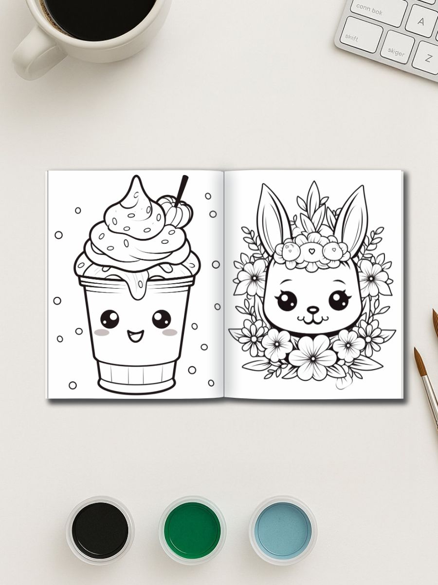 Kawaii Cuties – 130 Adorable Everyday Object Coloring Pages for One Dollar - Image 2