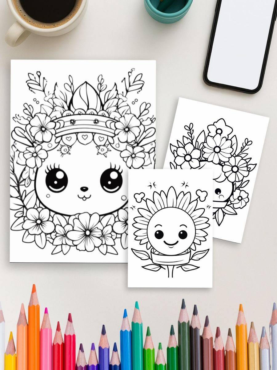 Kawaii Cuties – 130 Adorable Everyday Object Coloring Pages for One Dollar - Image 3