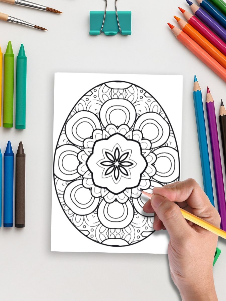 Eggscape into Easter – 160 Mandala Easter Egg Pages for One Dollar - Image 5