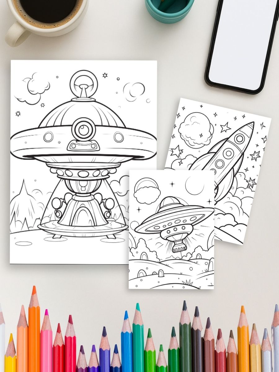 Kids in Space – 50 Intergalactic Adventures to Color for One Dollar - Image 3