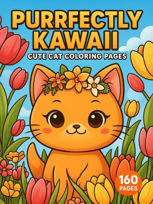 Purrfectly Kawaii – 160 Cute Cat Coloring Pages for One Dollar