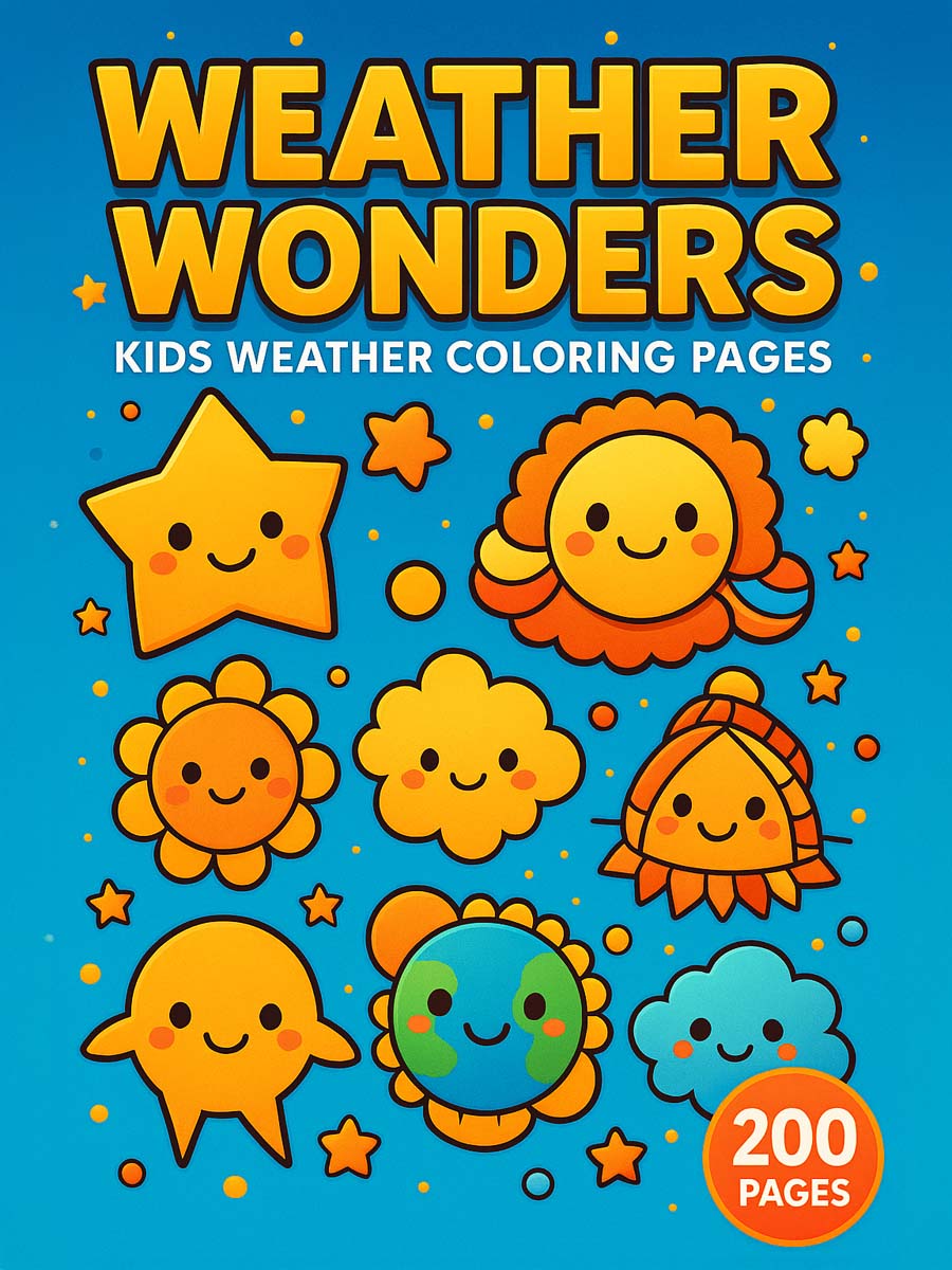 Weather Wonders – 200 Weather & Season-Themed Coloring Pages for One Dollar